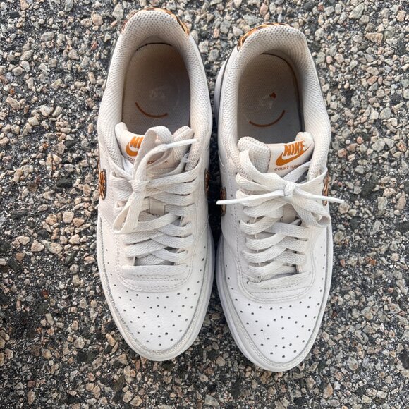 Nike Court Vision Alta Low Phantom Leopard White Leather Sneakers Women’s 8.5 - Picture 7 of 8